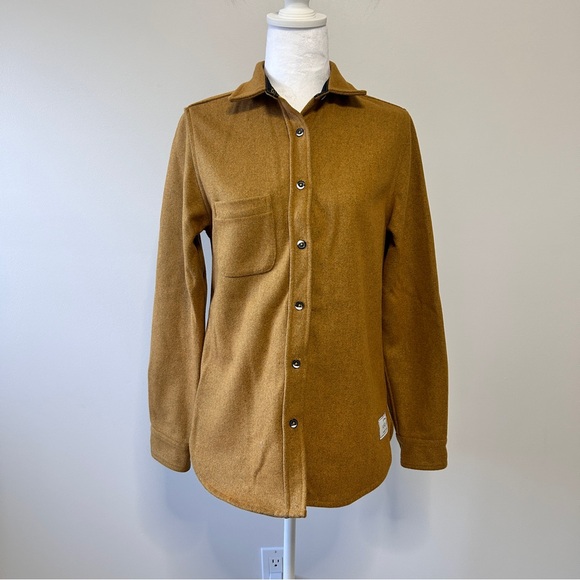 Anian Tops - Anian Women’s Size Small Wool Heathered Mustard Yellow Shirt Jacket Warm luxury